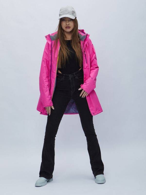 Women's pink hooded parka 551706R